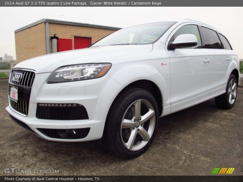 Glacier White Metallic / Cardamom Beige 2014 Audi Q7 3.0 TFSI quattro S Line Package