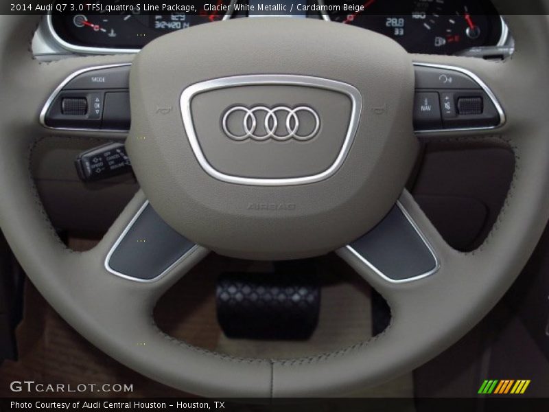 Glacier White Metallic / Cardamom Beige 2014 Audi Q7 3.0 TFSI quattro S Line Package