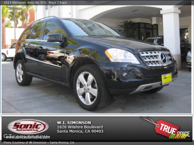 Black / Black 2011 Mercedes-Benz ML 350