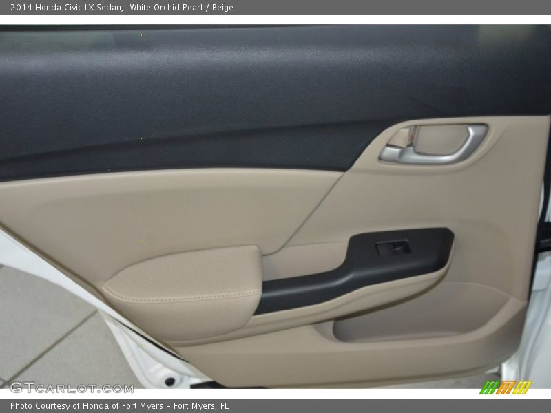 White Orchid Pearl / Beige 2014 Honda Civic LX Sedan