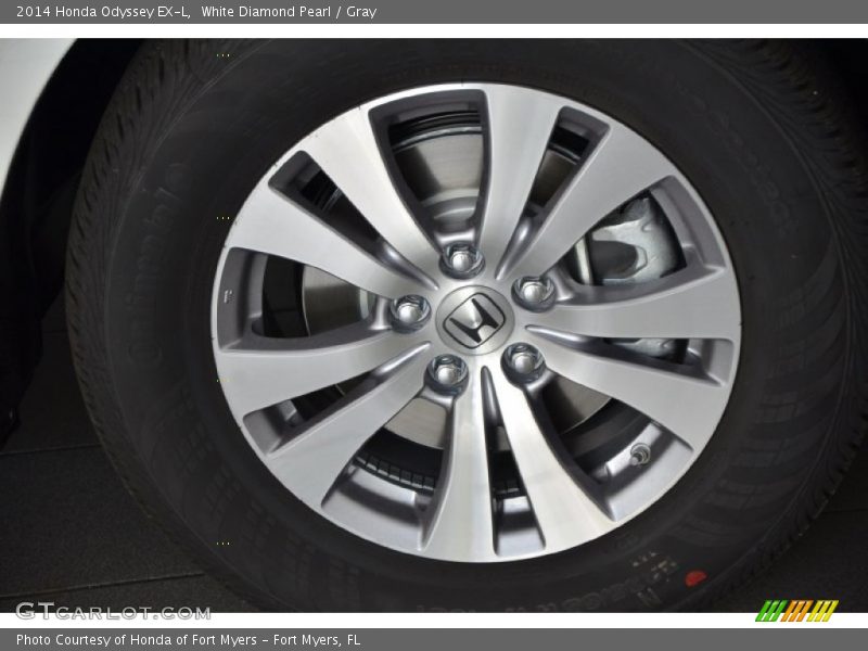 White Diamond Pearl / Gray 2014 Honda Odyssey EX-L