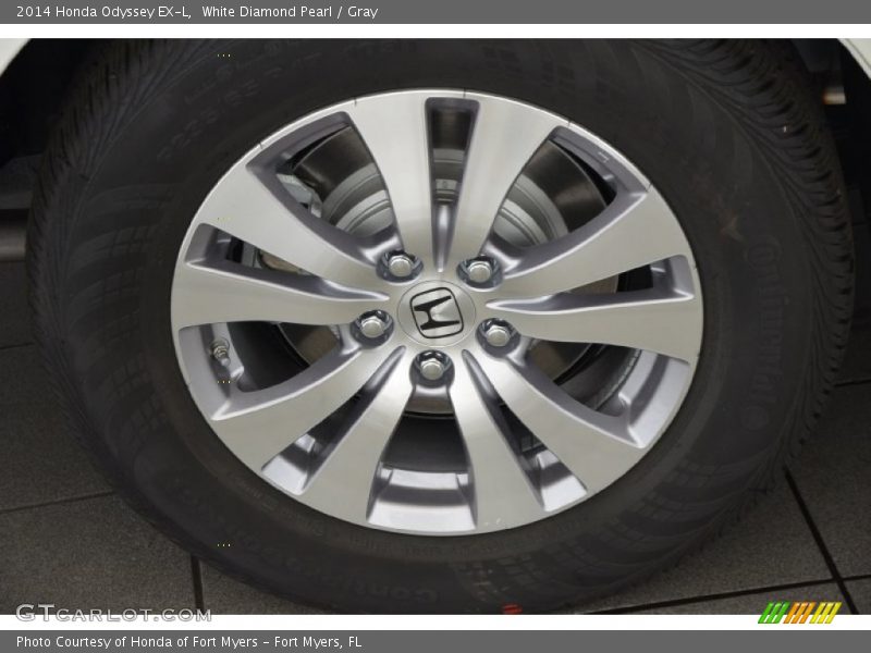 White Diamond Pearl / Gray 2014 Honda Odyssey EX-L