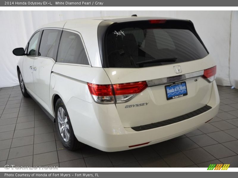 White Diamond Pearl / Gray 2014 Honda Odyssey EX-L