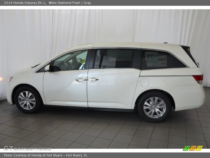 White Diamond Pearl / Gray 2014 Honda Odyssey EX-L