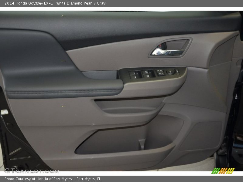 White Diamond Pearl / Gray 2014 Honda Odyssey EX-L