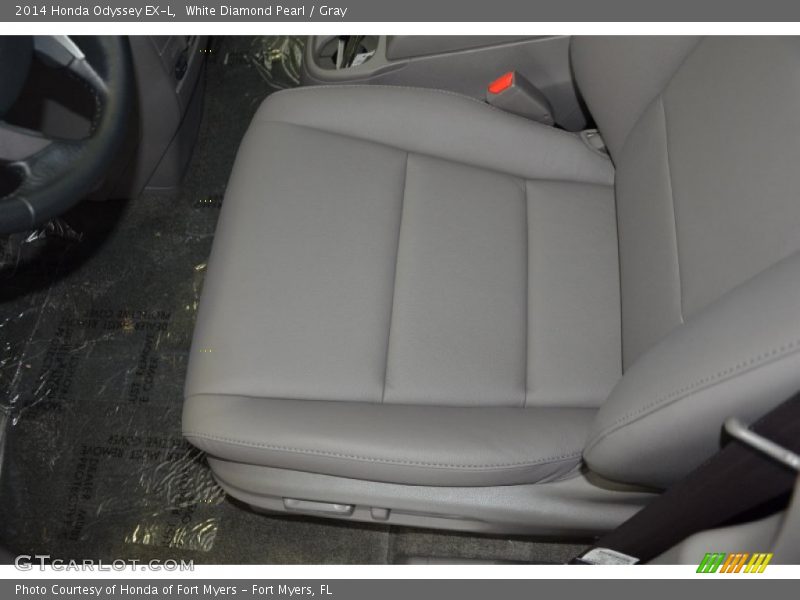 White Diamond Pearl / Gray 2014 Honda Odyssey EX-L