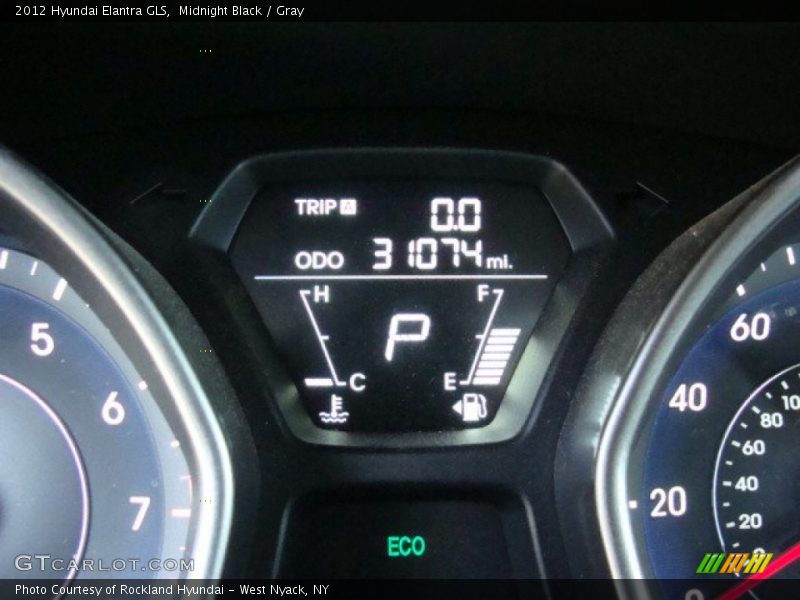 Midnight Black / Gray 2012 Hyundai Elantra GLS