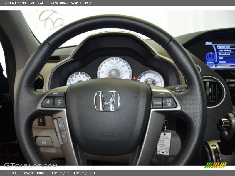 Crystal Black Pearl / Gray 2014 Honda Pilot EX-L