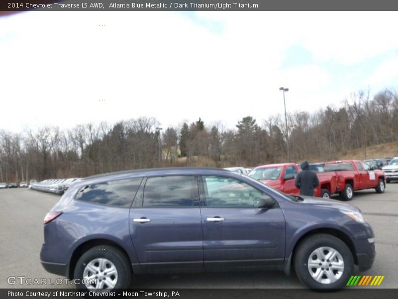 Atlantis Blue Metallic / Dark Titanium/Light Titanium 2014 Chevrolet Traverse LS AWD