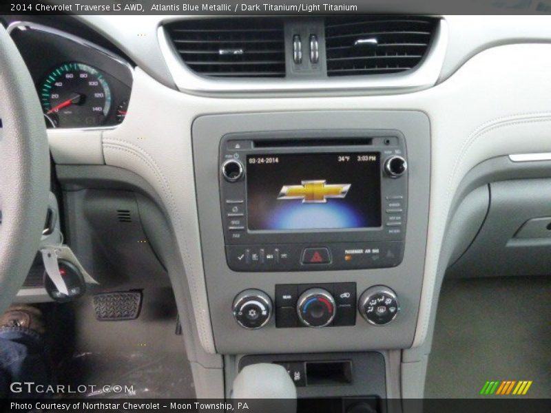 Atlantis Blue Metallic / Dark Titanium/Light Titanium 2014 Chevrolet Traverse LS AWD