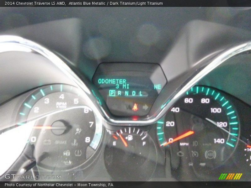 Atlantis Blue Metallic / Dark Titanium/Light Titanium 2014 Chevrolet Traverse LS AWD