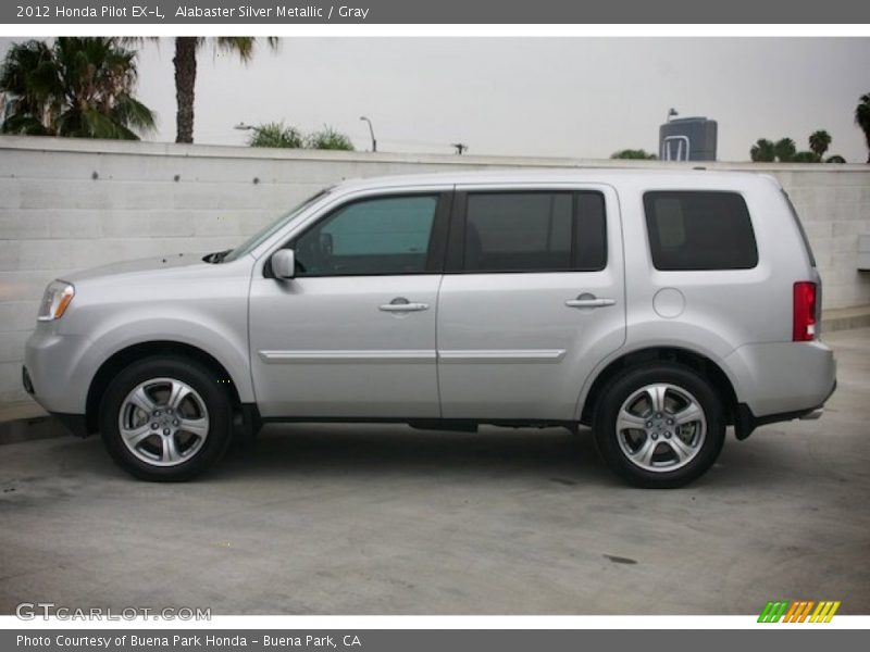Alabaster Silver Metallic / Gray 2012 Honda Pilot EX-L