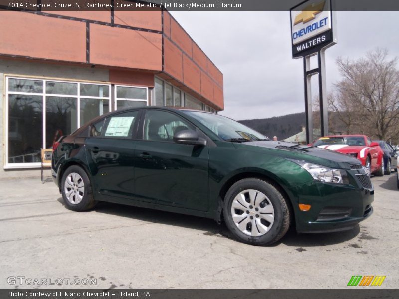 Rainforest Green Metallic / Jet Black/Medium Titanium 2014 Chevrolet Cruze LS