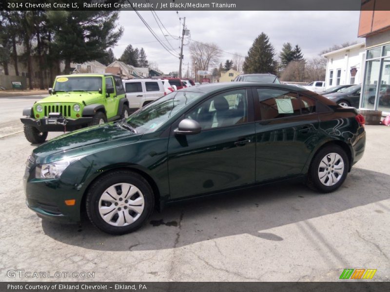 Rainforest Green Metallic / Jet Black/Medium Titanium 2014 Chevrolet Cruze LS