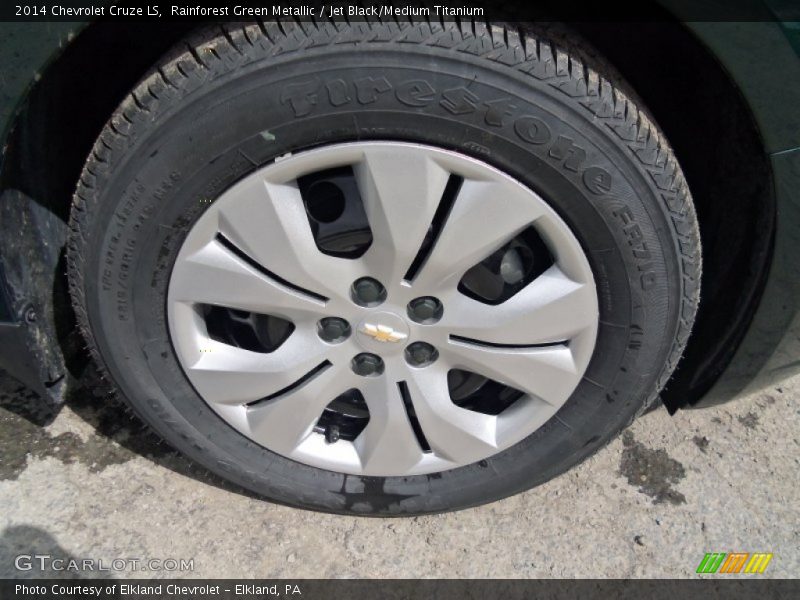 Rainforest Green Metallic / Jet Black/Medium Titanium 2014 Chevrolet Cruze LS
