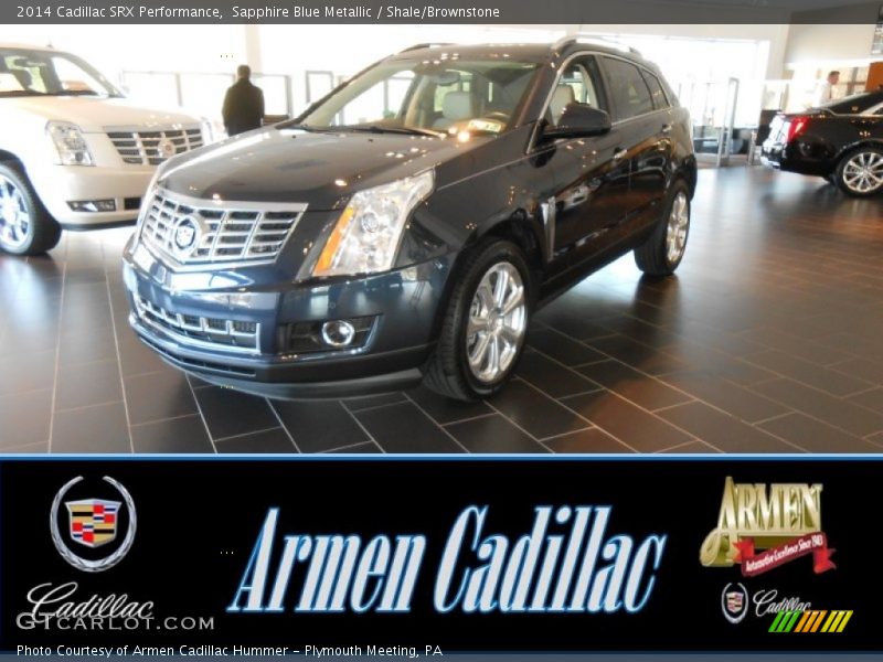 Sapphire Blue Metallic / Shale/Brownstone 2014 Cadillac SRX Performance