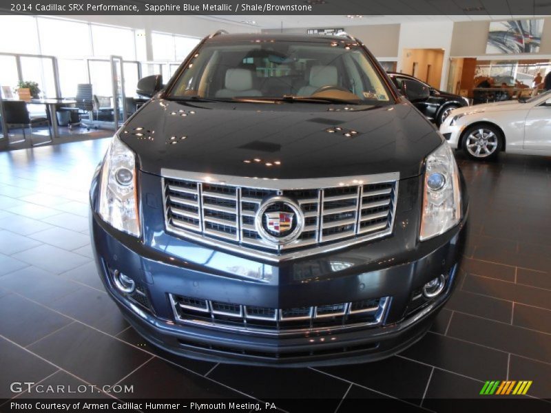 Sapphire Blue Metallic / Shale/Brownstone 2014 Cadillac SRX Performance