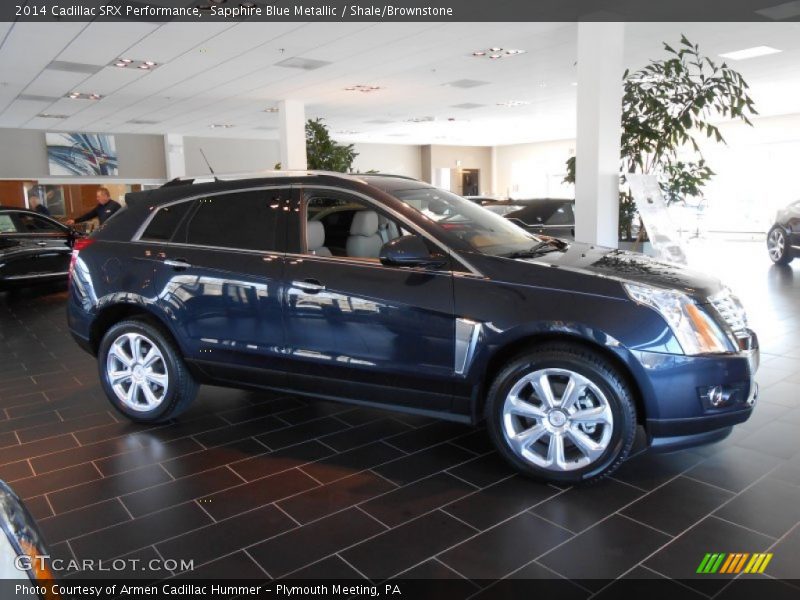 Sapphire Blue Metallic / Shale/Brownstone 2014 Cadillac SRX Performance