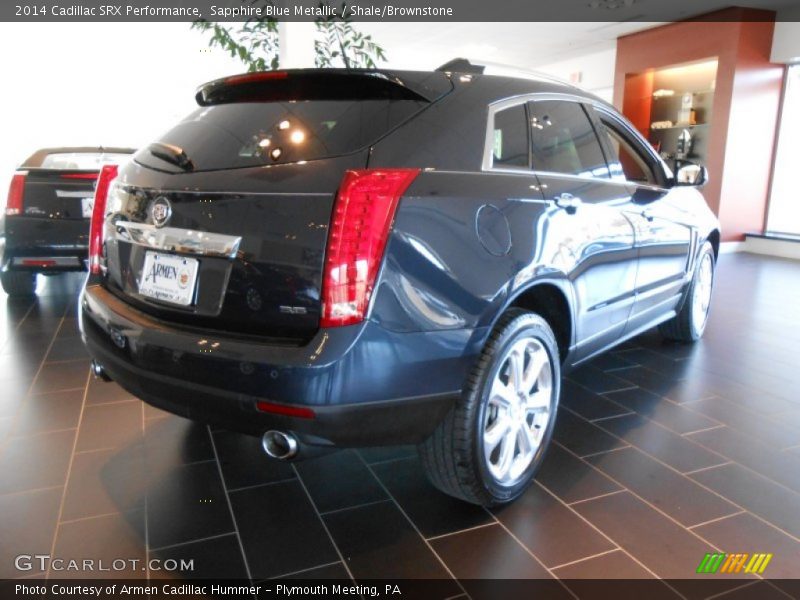Sapphire Blue Metallic / Shale/Brownstone 2014 Cadillac SRX Performance