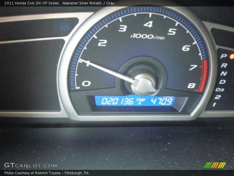 Alabaster Silver Metallic / Gray 2011 Honda Civic DX-VP Sedan