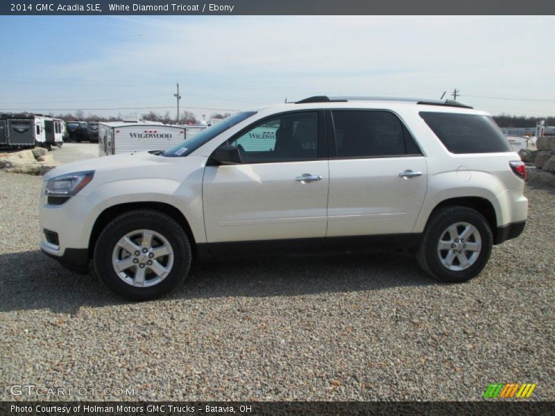 White Diamond Tricoat / Ebony 2014 GMC Acadia SLE