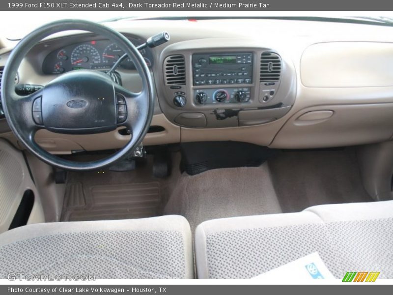 Dark Toreador Red Metallic / Medium Prairie Tan 1999 Ford F150 XLT Extended Cab 4x4