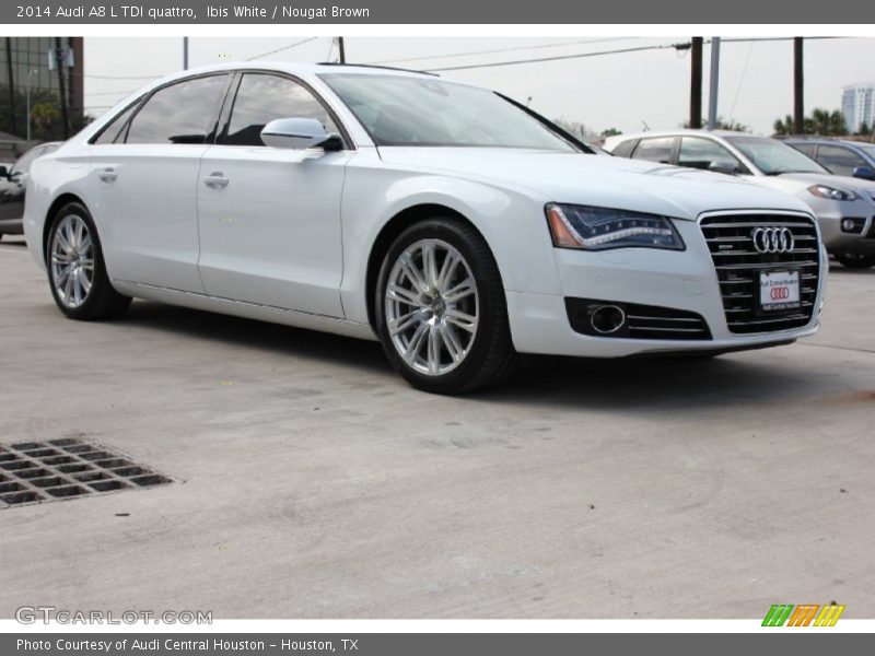 Ibis White / Nougat Brown 2014 Audi A8 L TDI quattro