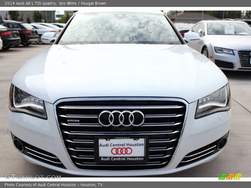 Ibis White / Nougat Brown 2014 Audi A8 L TDI quattro