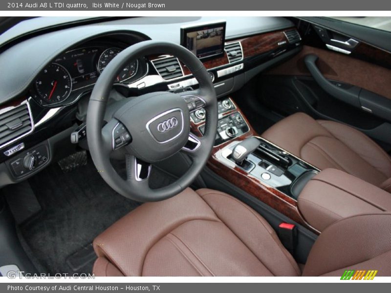 Ibis White / Nougat Brown 2014 Audi A8 L TDI quattro