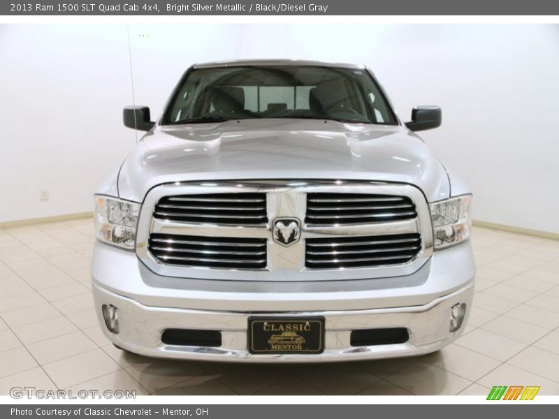 Bright Silver Metallic / Black/Diesel Gray 2013 Ram 1500 SLT Quad Cab 4x4