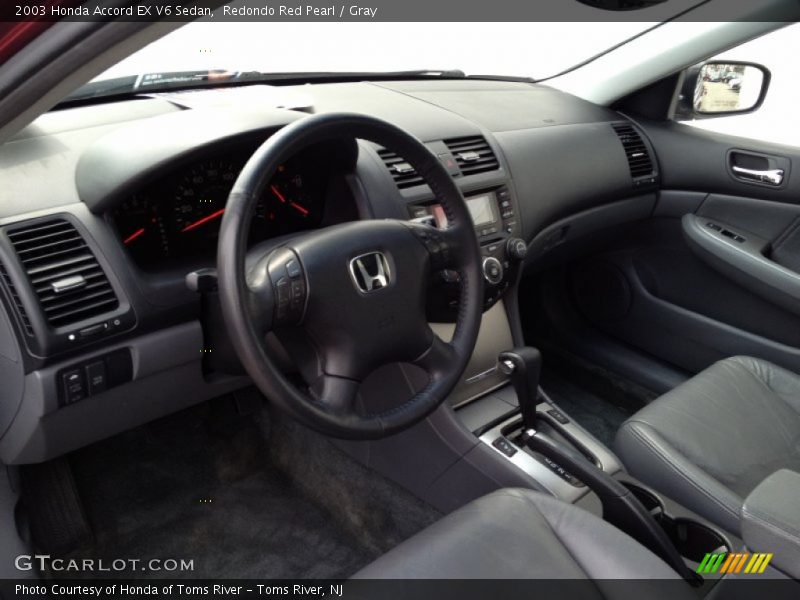 Redondo Red Pearl / Gray 2003 Honda Accord EX V6 Sedan