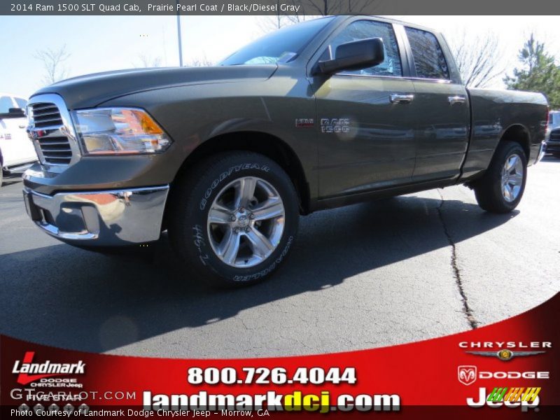 Prairie Pearl Coat / Black/Diesel Gray 2014 Ram 1500 SLT Quad Cab