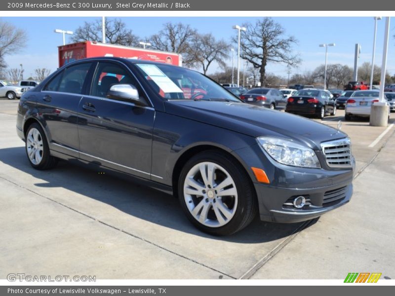 Steel Grey Metallic / Black 2009 Mercedes-Benz C 300 Luxury