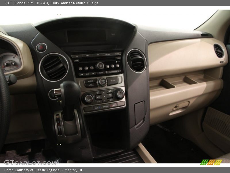 Dark Amber Metallic / Beige 2012 Honda Pilot EX 4WD