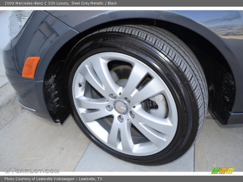 Steel Grey Metallic / Black 2009 Mercedes-Benz C 300 Luxury