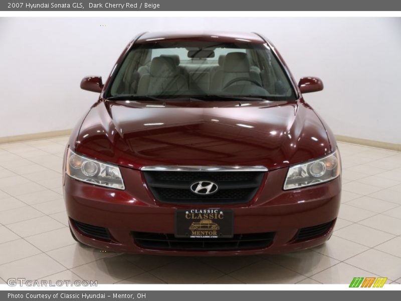 Dark Cherry Red / Beige 2007 Hyundai Sonata GLS