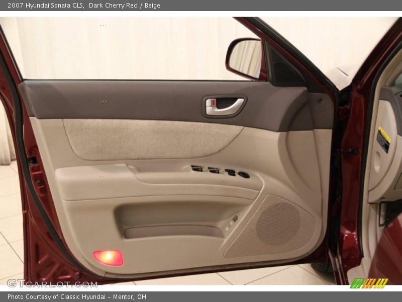 Dark Cherry Red / Beige 2007 Hyundai Sonata GLS