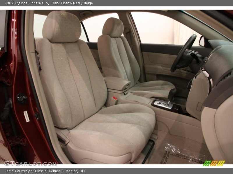 Dark Cherry Red / Beige 2007 Hyundai Sonata GLS