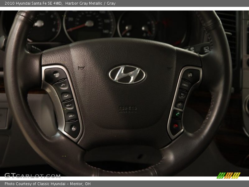 Harbor Gray Metallic / Gray 2010 Hyundai Santa Fe SE 4WD