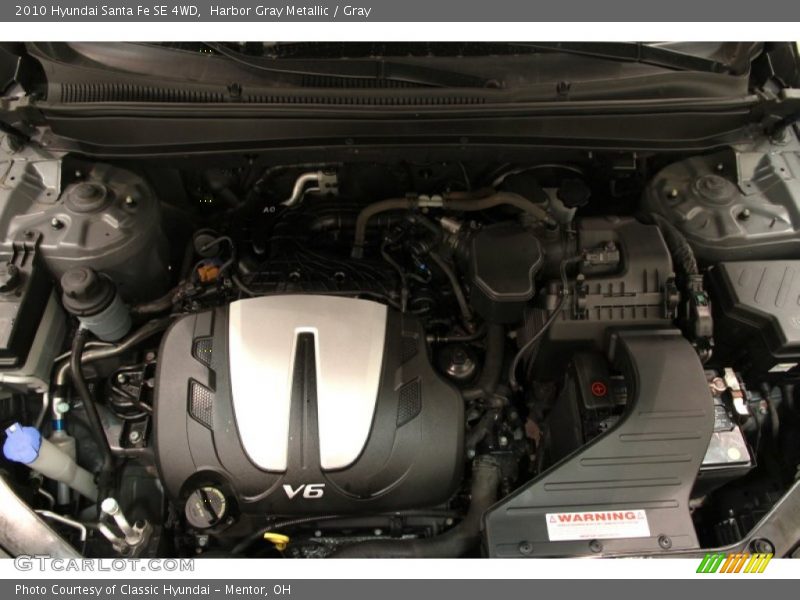 Harbor Gray Metallic / Gray 2010 Hyundai Santa Fe SE 4WD