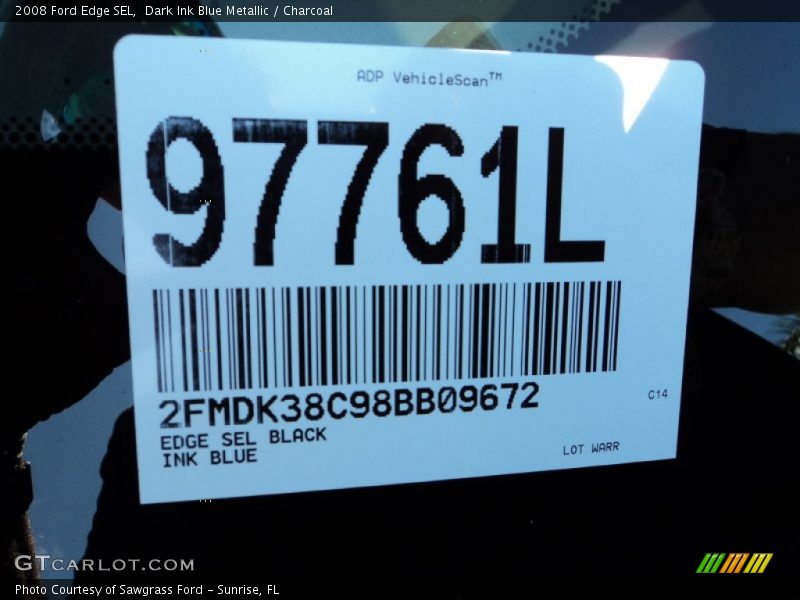 Dark Ink Blue Metallic / Charcoal 2008 Ford Edge SEL