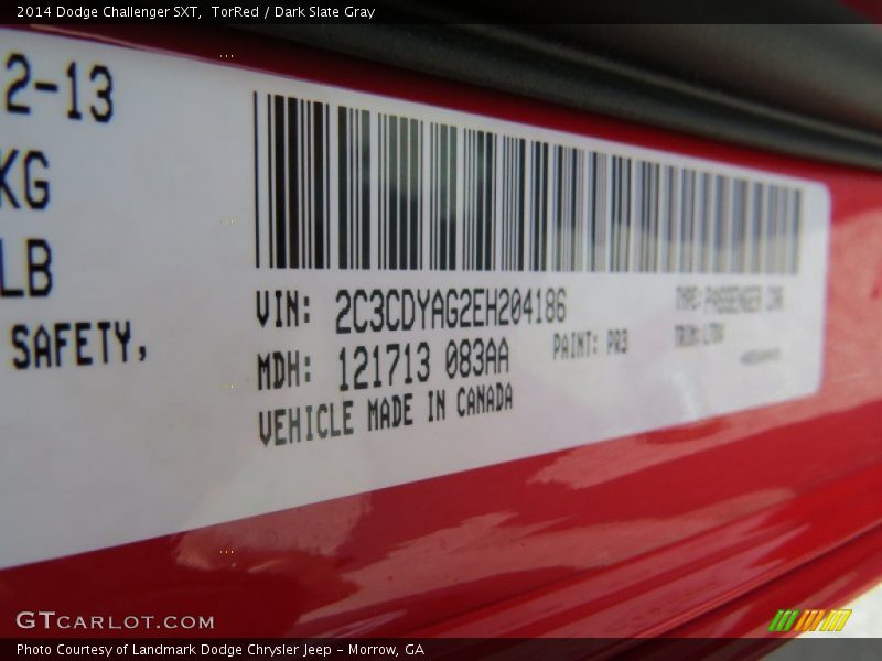TorRed / Dark Slate Gray 2014 Dodge Challenger SXT
