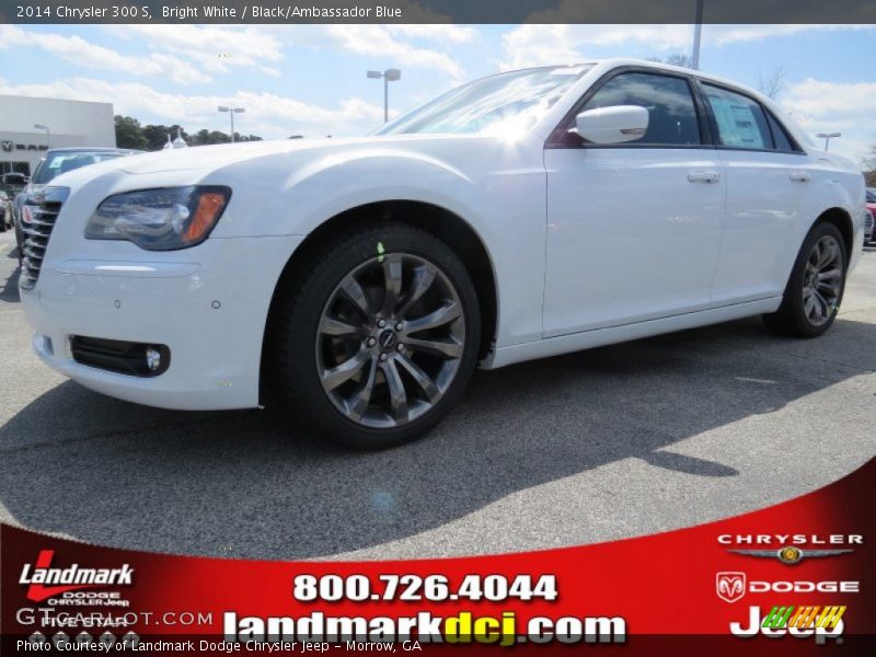 Bright White / Black/Ambassador Blue 2014 Chrysler 300 S