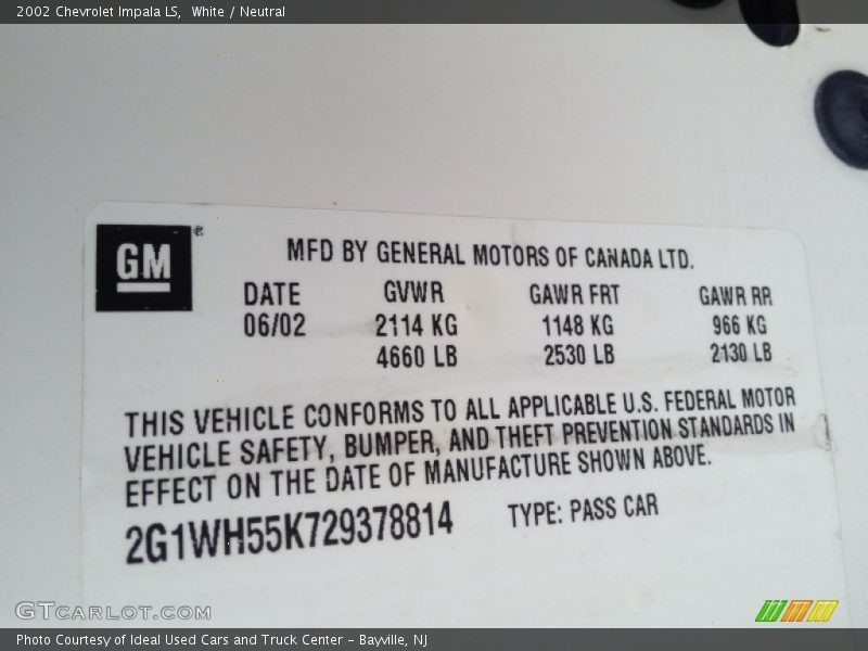 White / Neutral 2002 Chevrolet Impala LS