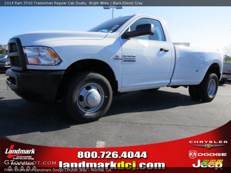 Bright White / Black/Diesel Gray 2014 Ram 3500 Tradesman Regular Cab Dually