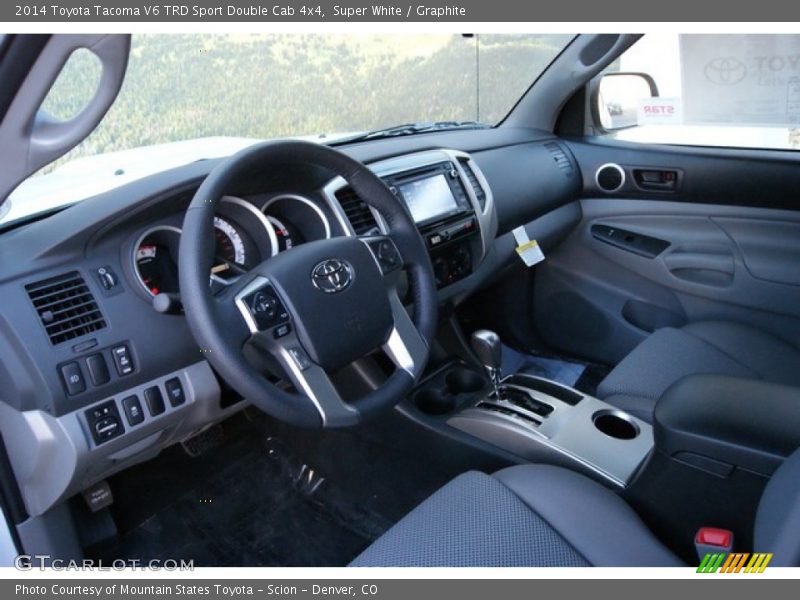 Super White / Graphite 2014 Toyota Tacoma V6 TRD Sport Double Cab 4x4