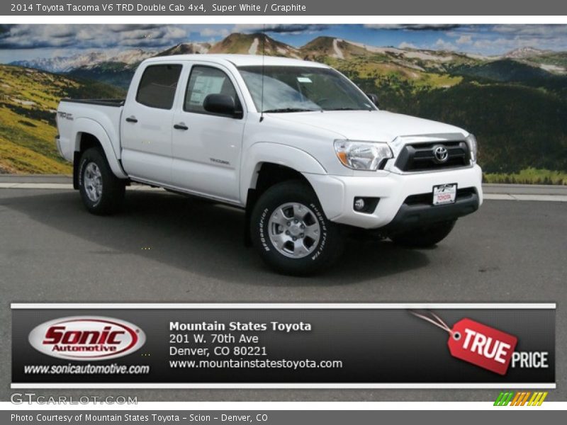 Super White / Graphite 2014 Toyota Tacoma V6 TRD Double Cab 4x4