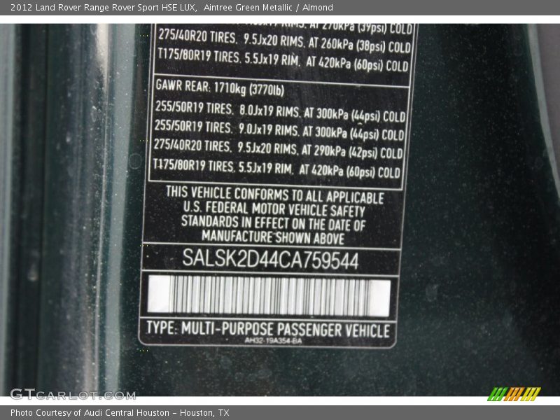 Aintree Green Metallic / Almond 2012 Land Rover Range Rover Sport HSE LUX