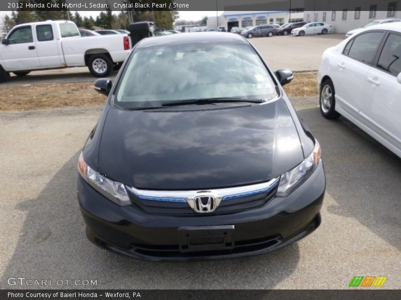 Crystal Black Pearl / Stone 2012 Honda Civic Hybrid-L Sedan