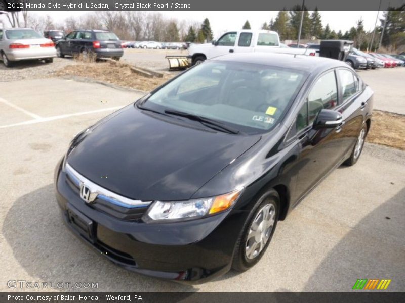 Crystal Black Pearl / Stone 2012 Honda Civic Hybrid-L Sedan